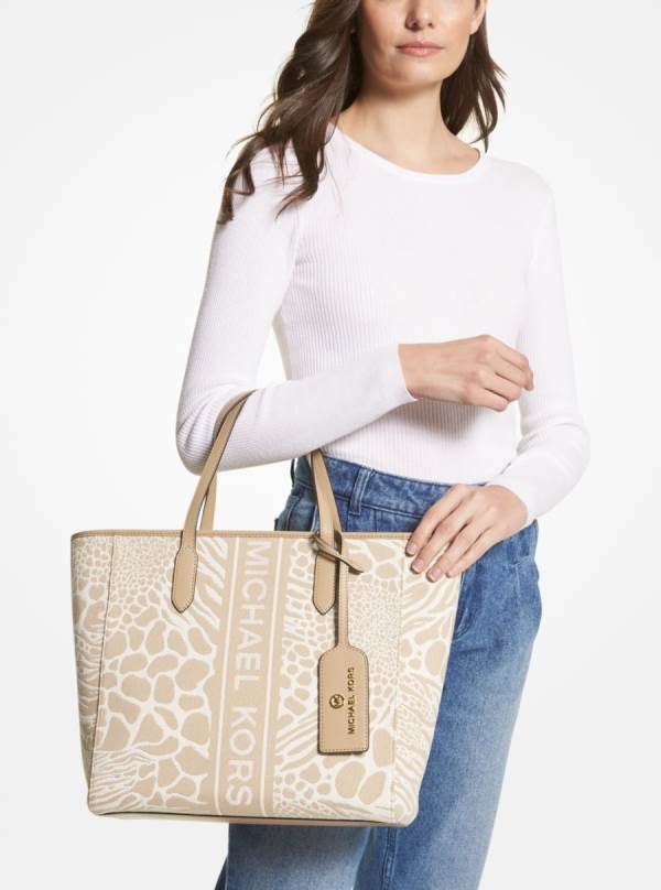 Damske Prenosná Taška Michael Kors Sinclair Large Animal Jacquard Hnede - Kabelky Michael Kors Lacne | MOESR-0237